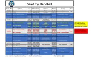 Planning Créneaux saison 2020/2021