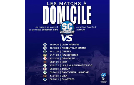 Calendrier des matchs de la Nationale 1 à domicile!